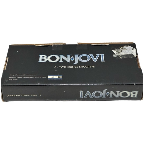 Bon Jovi Rare Set 6 Two Ounce Collector 2006 Shooter Glasses by Bravado in Box - Picture 8 of 9